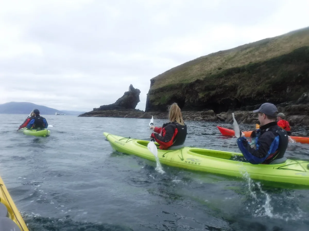 Kayaking out of Dingle Harbor
