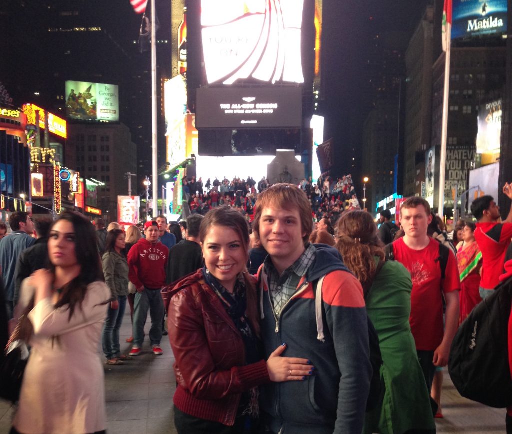 Dan & Michelle in time square on first trip together