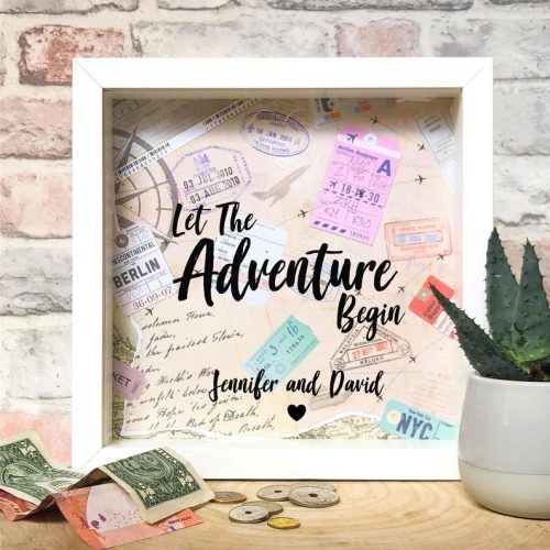 Let the adventure begin honeymoon fund box