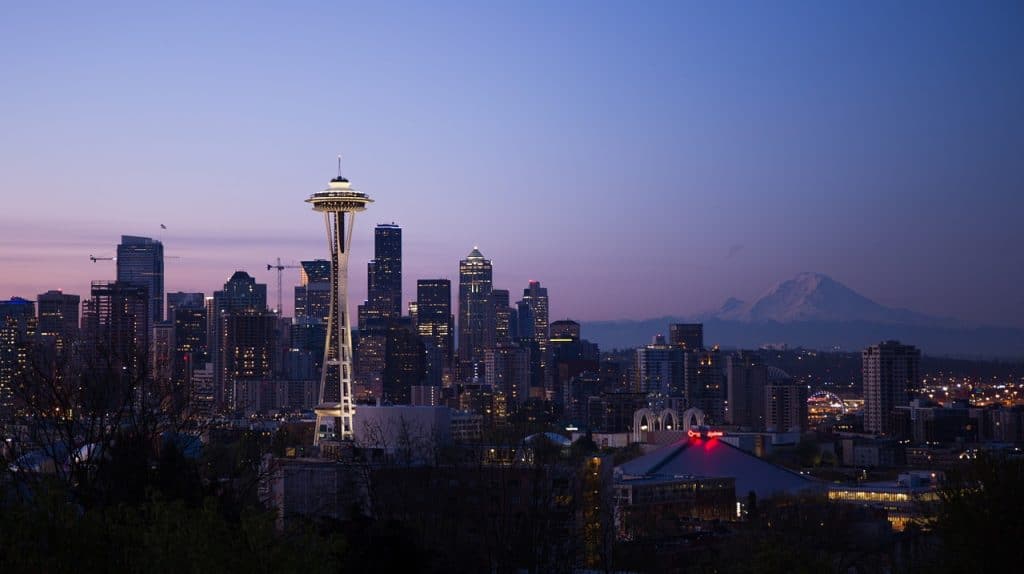 The romantic Seattle skyline is what honeymooners love