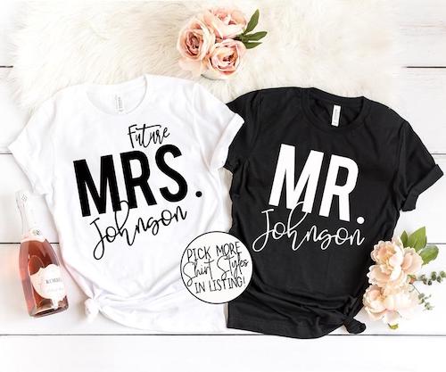 Mr & Mrs Personalised Just Married Honeymoon Hoodie Hoody Set Wedding Gift