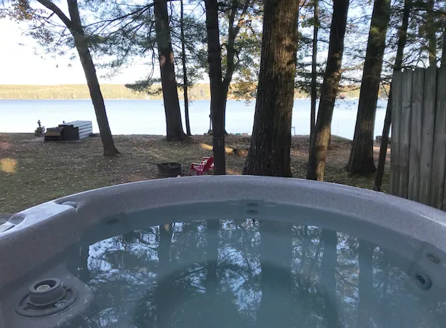 Serenity Beach Haus hot tub on Otsego Lake