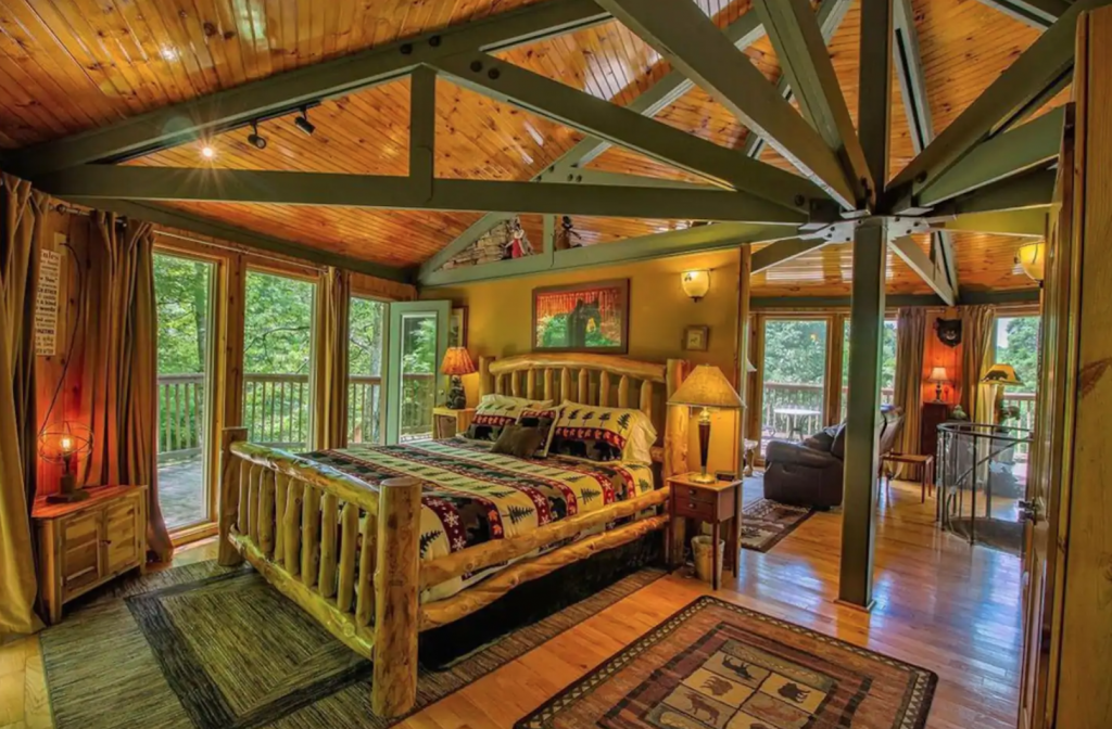 treehouse cabin in boone bedroom 