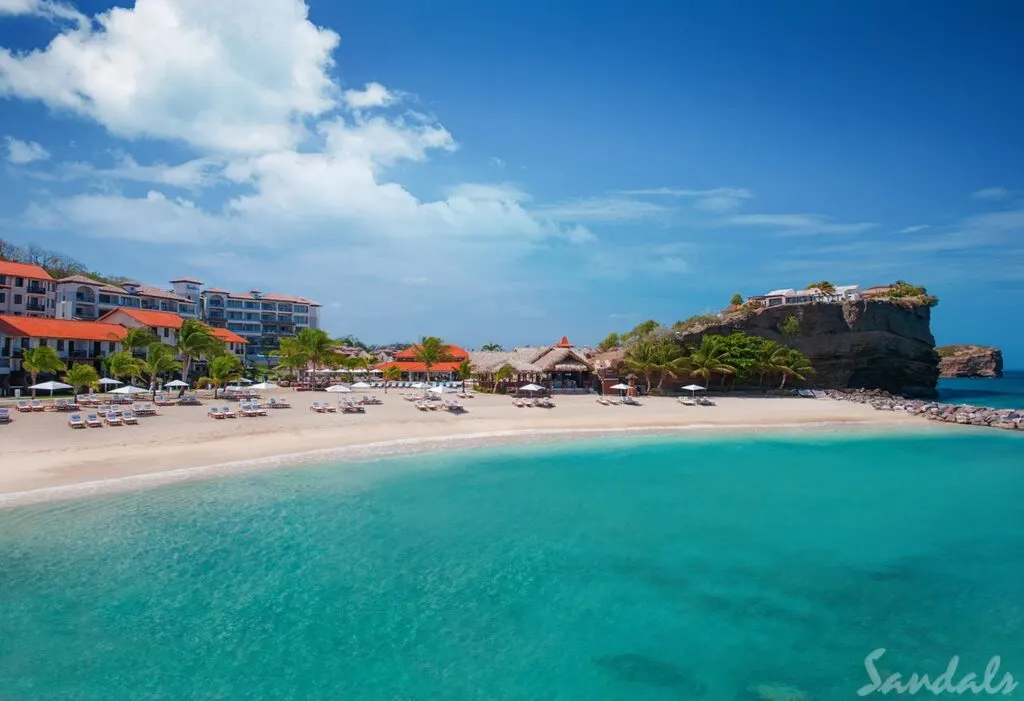 Sandals Grenada ocean view, beach and resort