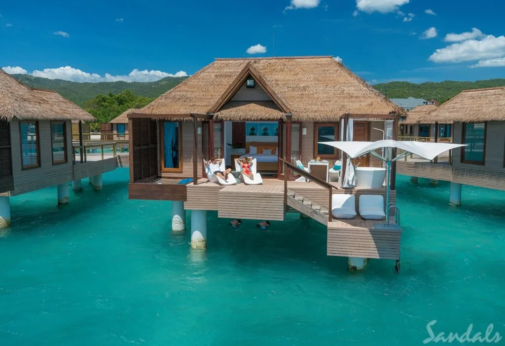 Sandals South Coast Resort - over the water bungalow suite shown