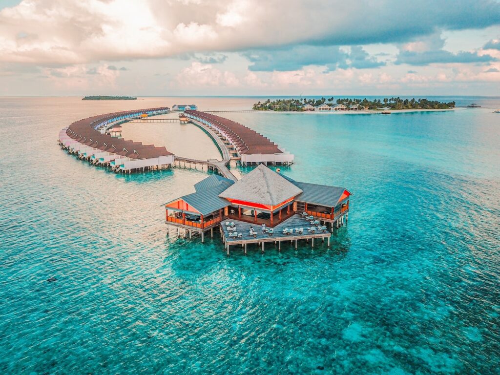 An overwater bundalow in the Maldives.