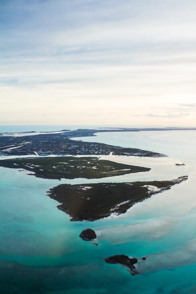 Aerial view of Turks and Caicos islands.