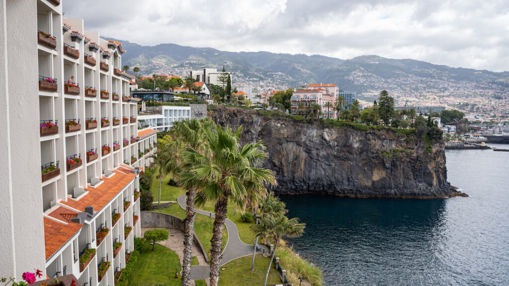 view from Cliff Bay Hotel in Madeira