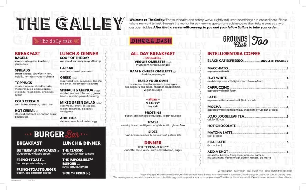 Virgin Voyages Restaurant Guide with MENUS - Eat Sleep Cruise